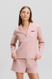 Karl Lagerfeld set de pijama de bumbac culoarea roz, bumbac, A1W45004