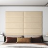 VidaXL Panouri de perete 12 buc. crem 90x30 cm textil 3,24 m&sup2;