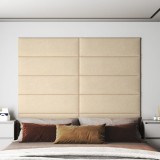 vidaXL Panouri de perete 12 buc. crem 90x30 cm textil 3,24 m&sup2;