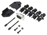Conector D-Sub 9 pini tată drept cu terminal şurub pe cablu aurit