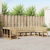 vidaXL Set de canapele de exterior cu pernă 10 pcs Alb și Bej 3389919