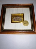 Tablou Miniatura cu rama Italia Cromolitografie Litografie pe foita de aur Brandenburg Gate Berlin