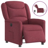 Cumpara ieftin Fotoliu rabatabil electric, rosu vin, material textil