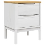 Cumpara ieftin Noptiera FLORO, alb, 45x39x57 cm, lemn masiv de pin