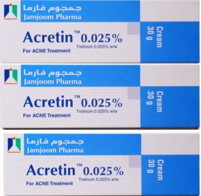 ACRETIN 0.025%, 30 grame, crema riduri acnee vergeturi retinol melasma