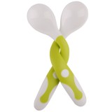 Set 2 Tacamuri pentru Bebelusi, Flippy, fara BPA, Maner din silicon,14.5 x 3.3 cm, Flexibile, +6 luni, Alb/Verde