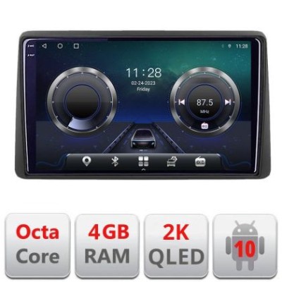 Navigatie Dacia Duster 2018- C-199 Android Octa Core Ecran 2K QLED GPS 4G 4+32GB 360 KIT-199+EDT-E410-2K v1 CarStore Technology foto