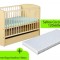 Patut cu sertar KLUPS Karolina II Natur + Saltea 10 MyKids Confort II GreatGoods Plaything