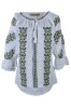 Bluza tip ie dama RD24, alb creta/verde moss , marimea M