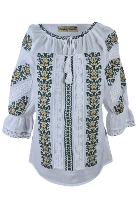 Bluza tip ie dama RD24, alb creta/verde moss , marimea M