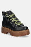 Timberland bocanci de piele Stone Street femei, culoarea negru, cu toc plat, TB0A27VJW021