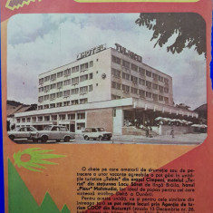 1984 Reclama Hotel Tulnicu Campeni comunism 24x16 epoca aur turism socialist