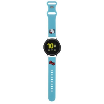 Curea pentru Samsung Watch 4/5, Huawei Watch GT 3 (42mm)/GT 3 Pro (43mm) - Hello Kitty Strap Silicone Kitty Head (HKUWMSCHBLB) - Blue foto