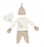 Cumpara ieftin Set 5 piese Girafa, BabyCosy, 100% bumbac organic (Marime: 6-9 luni)