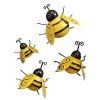 Set 4 decoratiuni pentru gradina model albina, metal, galben, negru