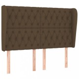 Cumpara ieftin Tablie de pat cu aripioare maro inchis 147x23x118/128 cm textil