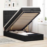 VidaXL Cadru de pat otoman cu saltele, catifea neagră 80x200cm