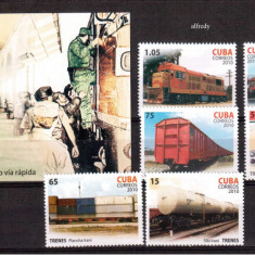 CUBA 2010, Transport feroviar, serie neuzata, MNH