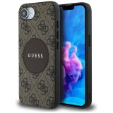 Husa iPhone 16e Guess 4G Circle Classic Logo MagSafe, maro, GUHMPSE4P4PGRSGW