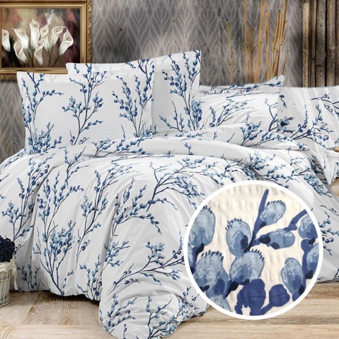LENJERIE DE PAT CREPONATA 100% BUMBAC (CREP17) - doua persoane
