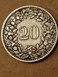 20 rappen 1881, T = 1.000.000, stare EF [poze]. Discount conform descriere [10 - 20 %. Vezi descrierea.]. (2)