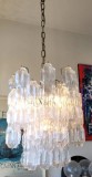 Lustra candelabru Venini, Toni Zuccheri, sticla Murano, MCM, vintage