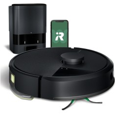 Robot de aspirare cu mop Roomba 105 iRobot Combo, Y351040, statie de descarcare automata, navigatie avansata ClearView&trade; LiDAR, curatare in patru etape