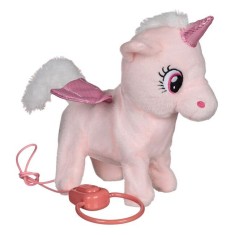 Unicorn mecanic, cu cablu de comanda de 80cm, care merge, canta muzica, aprinde cornul si da din coada, ADR foto