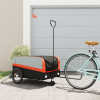 VidaXL Remorcă pentru biciclete, negru și portocaliu, 45 kg, fier