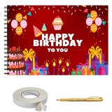 Guestbook/ Set album foto pentru zi de nastere fete/baieti, Happy Birthday, 25 file interioare, A4 lanscape