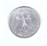 Moneda Germania 10 mark / marci 1995 F 800th Anniversary of the Death of Henry the Lion, stare foarte buna, cu luciu