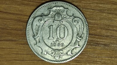 Austria Imperiu Habsburgic - moneda de colectie - 10 heller 1909 - senzationala! foto