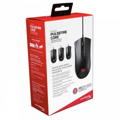 Mouse Kingston cu fir, HYPERX Pulsefire Core, Pixart 3327 sensor, DPI pana la 6.200, RGB Gaming Mouse, greutate 123g foto