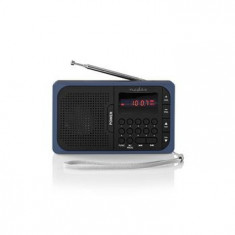 Radio portabil FM port USB si microSD 3.6W negru albastru, Nedis foto