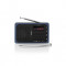 Radio portabil FM port USB si microSD 3.6W negru albastru, Nedis