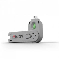 Lindy USB A Port Blocker(w/o key) Green