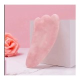 Aparat Masaj Facial si Corporal - Piatra Gua Sha din Cuart Roz - 10 cm