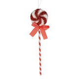 Ornament Brad Craciun, Acadea Spuma, Culoare Alb/Roșu, &Icirc;nălțime 36cm, Oem