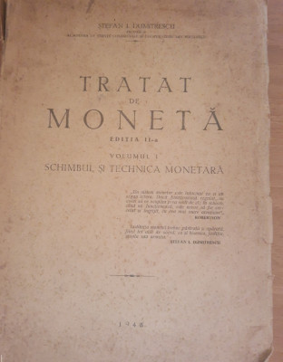 Tratat de monetă (ed II) - I. Dumitrescu. Schimbul și tehnica monetară foto