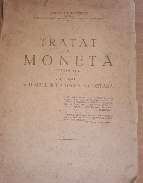 Tratat de monetă (ed II) - I. Dumitrescu. Schimbul și tehnica monetară