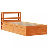 Cumpara ieftin Cadru de pat cu tablie, maro ceruit, 75x190 cm, lemn masiv pin