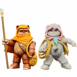 Set 2 Figurine Articulate Star Wars Ewoks Vintage Collection Wicket W Warrick &amp; Kneesaa 10 cm, Hasbro