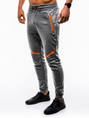 Pantaloni barbati de trening gri slim fit sport street model nou P742 foto