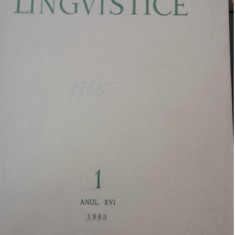 1965 Revista Studii si cercetari lingvistice Anul XVI / Nr 1 Academia RSR CVP