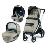 Carucior 3 In 1, Peg Perego, Book Plus 51 S, Titania White, Luxe Ecru