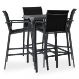 Cumpara ieftin Set mobilier de bar pentru grădină, 5 piese, negru