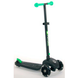 Trotineta QPlay Future Scooter, pentru copii, culoare negru/verde, Iluminat cu lPB Cod:1040