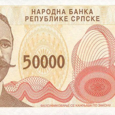 BOSNIA HERTEGOVINA █ bancnota █ 50000 Dinara █ 1993 █ P-153 █ UNC