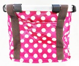 Cos fata biciclete tip geanta BL-F-007, prindere universala pe ghidon, culoare roz alb