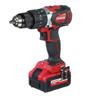 Masina de gaurit si insurubat cu acumulator Raider, 2000 rpm, LED, mandrina rapida, 2 acumulatori, valiza transport foto